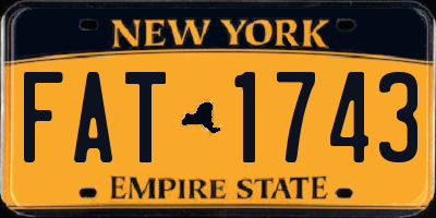 NY license plate FAT1743