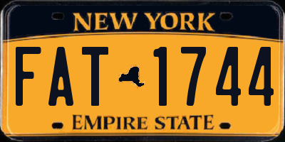 NY license plate FAT1744