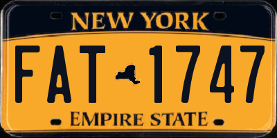 NY license plate FAT1747