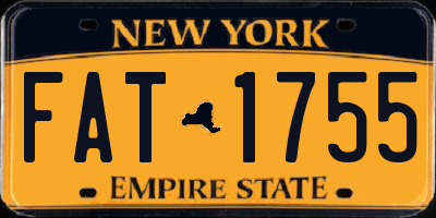 NY license plate FAT1755