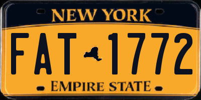 NY license plate FAT1772