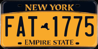 NY license plate FAT1775
