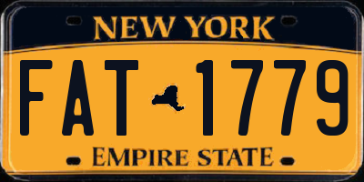 NY license plate FAT1779