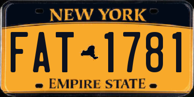 NY license plate FAT1781
