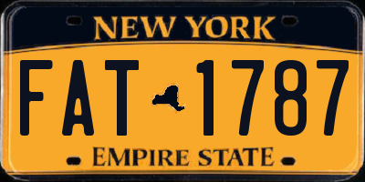 NY license plate FAT1787