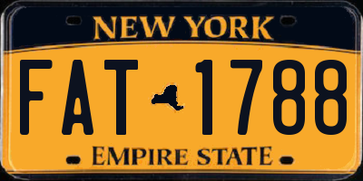 NY license plate FAT1788