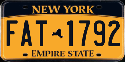 NY license plate FAT1792