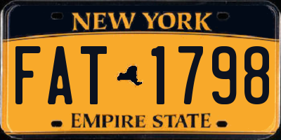 NY license plate FAT1798