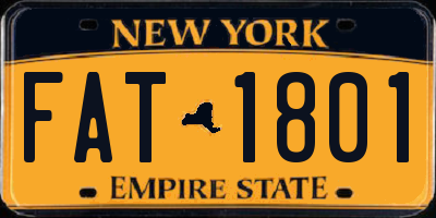 NY license plate FAT1801