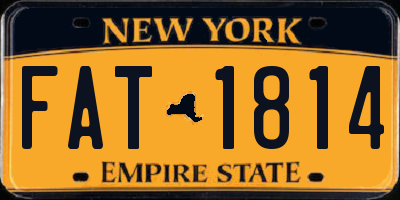 NY license plate FAT1814