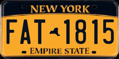 NY license plate FAT1815