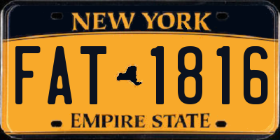 NY license plate FAT1816