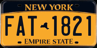 NY license plate FAT1821