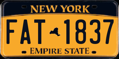 NY license plate FAT1837