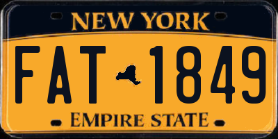 NY license plate FAT1849