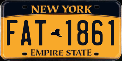 NY license plate FAT1861