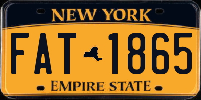 NY license plate FAT1865