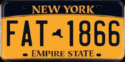 NY license plate FAT1866