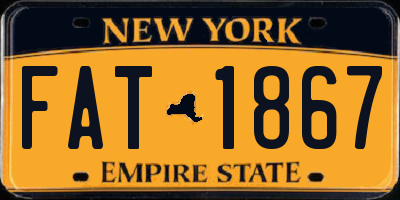 NY license plate FAT1867