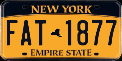 NY license plate FAT1877