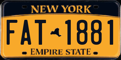 NY license plate FAT1881