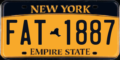 NY license plate FAT1887