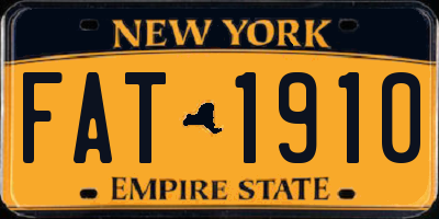 NY license plate FAT1910