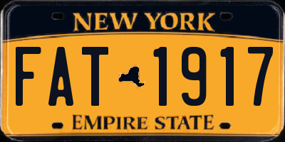 NY license plate FAT1917