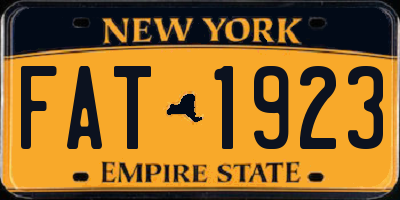 NY license plate FAT1923