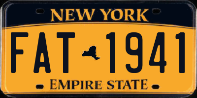 NY license plate FAT1941