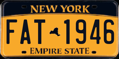 NY license plate FAT1946