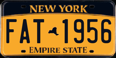 NY license plate FAT1956