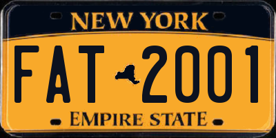 NY license plate FAT2001