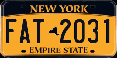 NY license plate FAT2031