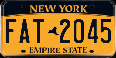 NY license plate FAT2045