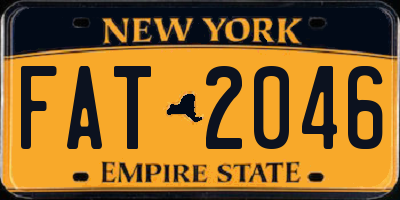 NY license plate FAT2046