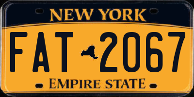 NY license plate FAT2067