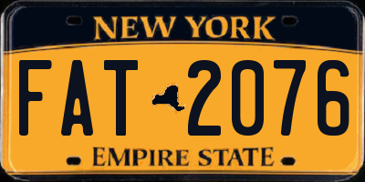 NY license plate FAT2076