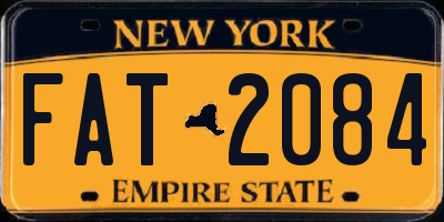 NY license plate FAT2084