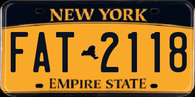 NY license plate FAT2118