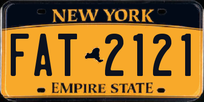 NY license plate FAT2121