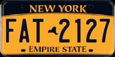 NY license plate FAT2127