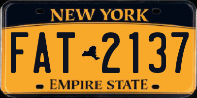 NY license plate FAT2137