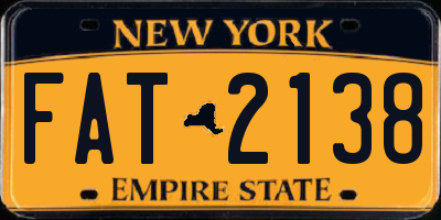 NY license plate FAT2138
