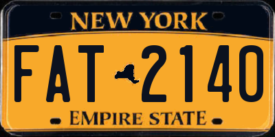 NY license plate FAT2140