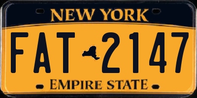 NY license plate FAT2147