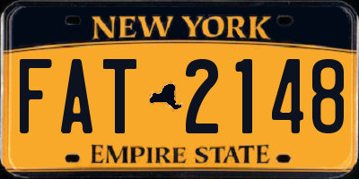 NY license plate FAT2148
