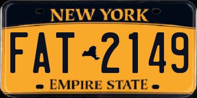 NY license plate FAT2149