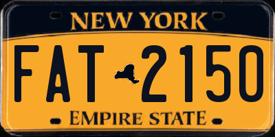 NY license plate FAT2150