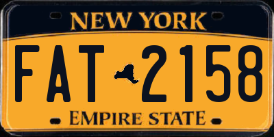 NY license plate FAT2158
